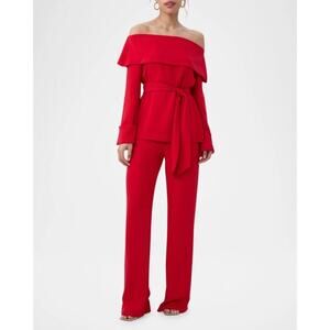 Trina Turk Women's Pink Tavia High-Rise Wide-Leg Pants Size 0